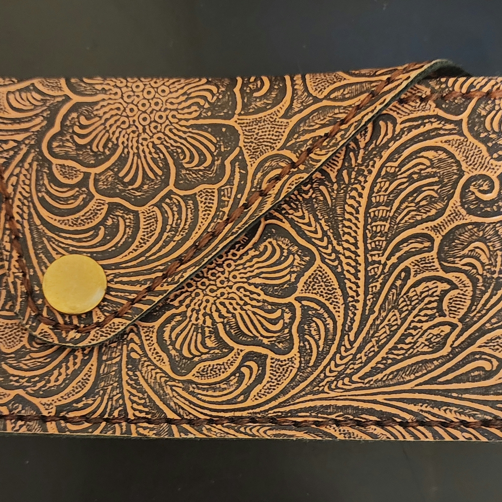 Embossed Leather Boot Wallet